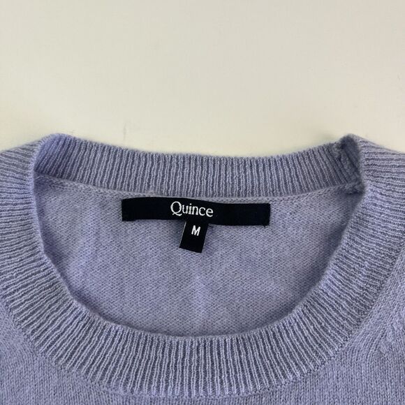 QUINCE Mongolian Cashmere Tee Short Sleeve Sweater S M Lilac Quiet Luxury Preppy - Picture 4 of 9